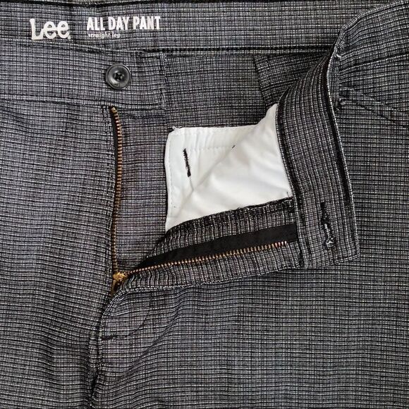 Lee All Day Pant Straight Leg Gray Glenplaid Pants Size 18 Medium - Picture 9 of 16